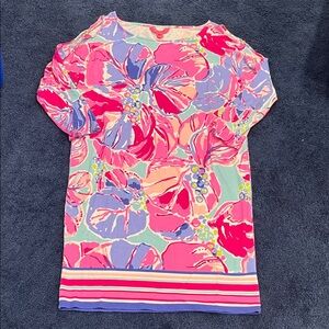 Lilly Pulitzer Vibrant Pink and Purple Long Sleeve Dress